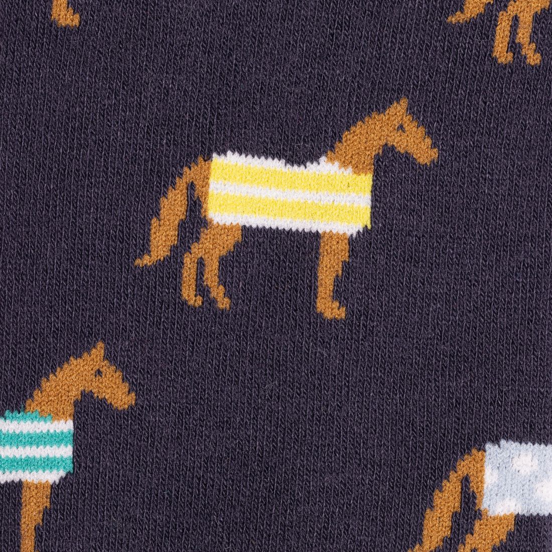 Swole Panda Horse Bamboo Socks Navy model front view