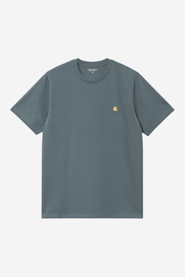 Carhartt WIP S/S Chase T-Shirt-Cozy Blue / Gold Cozy Blue / Gold front view
