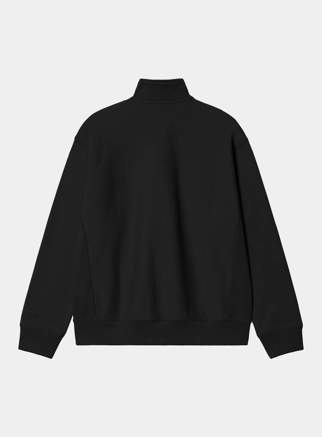 Carhartt WIP Half Zip American Script Sweat-Black Black flat front view
