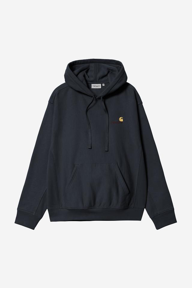 Carhartt WIP Hooded American Script Sweatshirt-Deep Night Deep Night front view