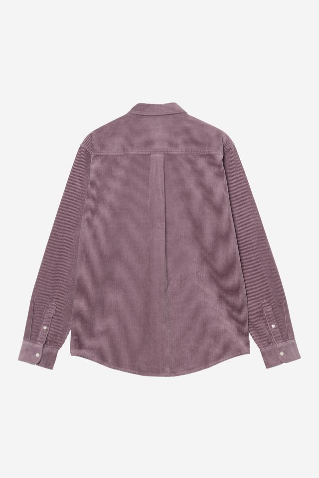 Purple corduroy shirt on a white background