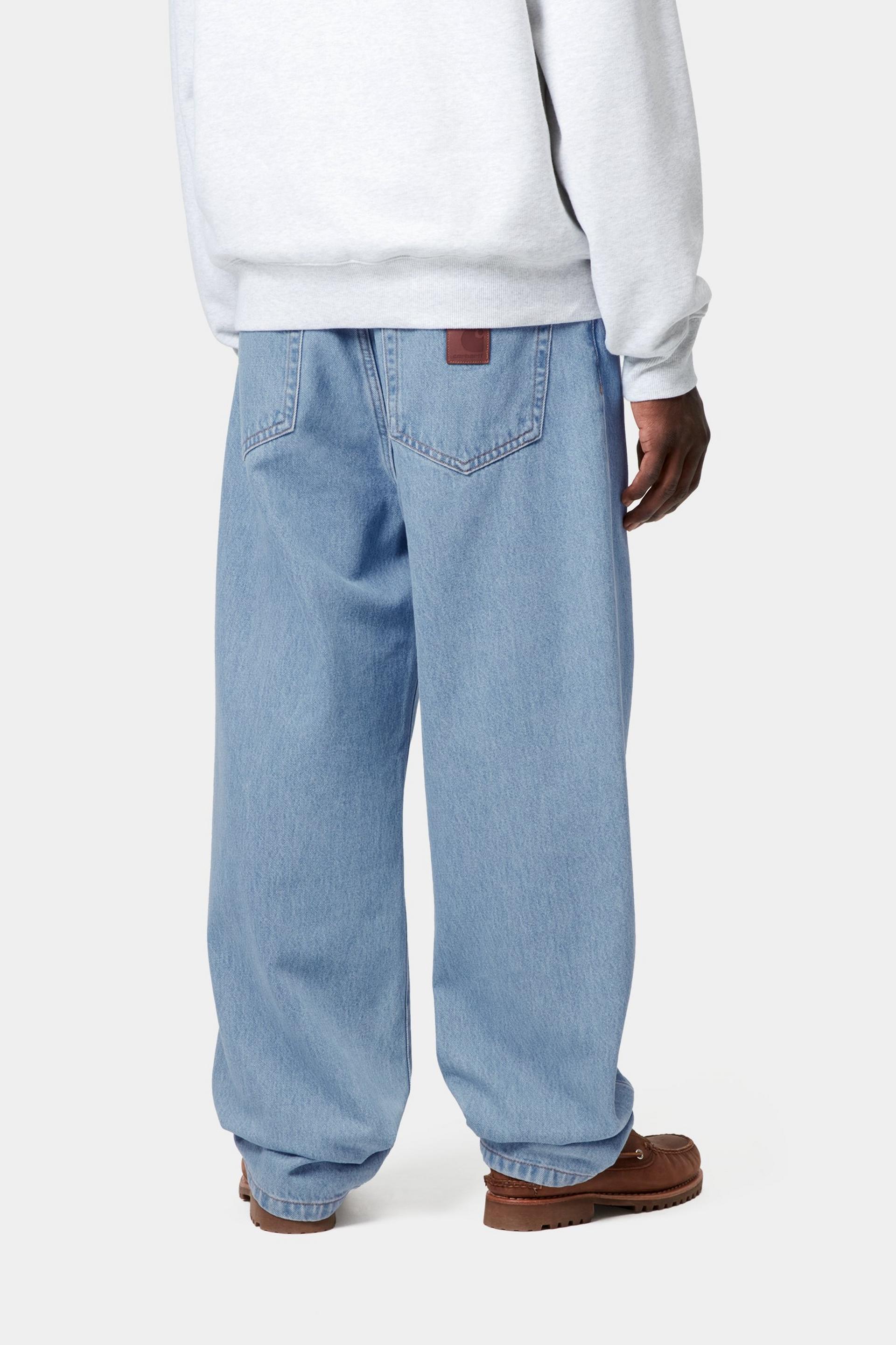 Carhartt WIP Aaron Pant-Blue Stone Bleached Blue Stone Bleached model front view