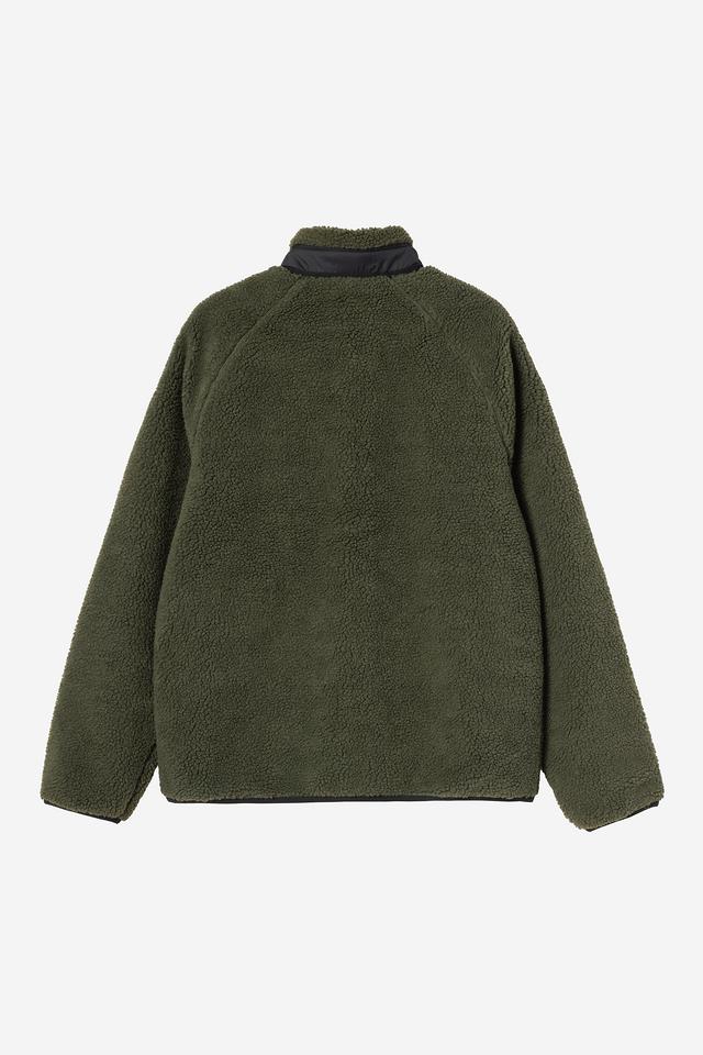 Green fleece jacket on a white background