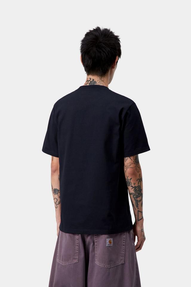 Carhartt WIP S/S University Script T-Shirt-Deep Night / White Deep Night / White model front view