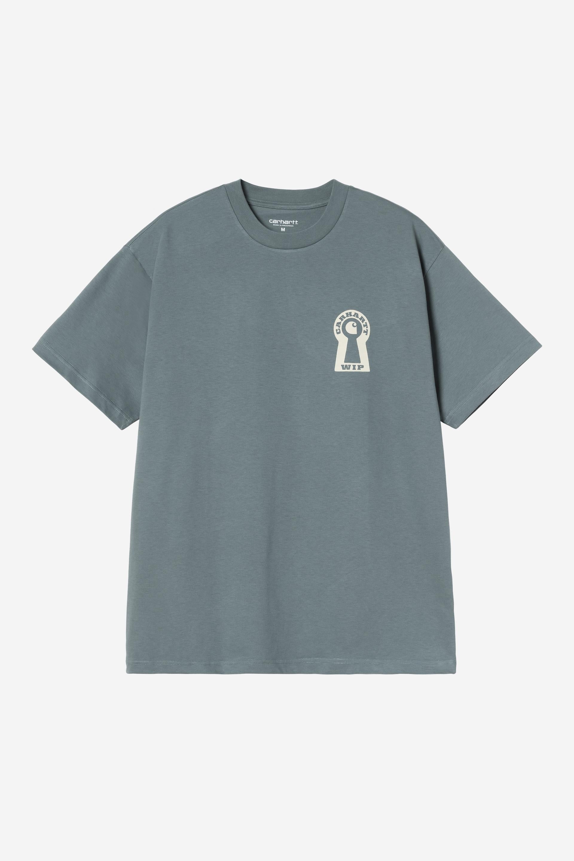 Carhartt WIP Short Sleeve Locked T-Shirt-Cozy Blue Cozy Blue front view