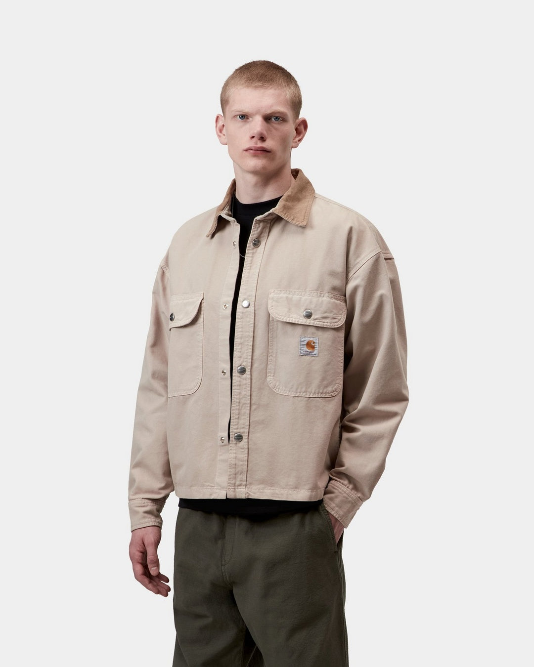 Carhartt WIP Prescott Shirt Jac-String / Leather String / Leather front view