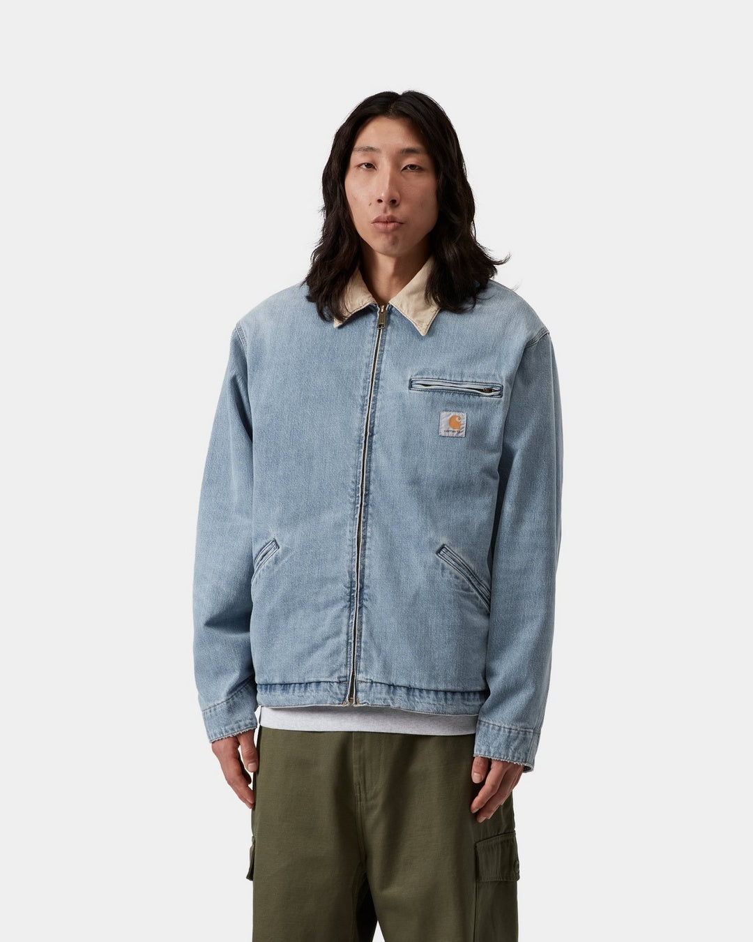 Carhartt WIP OG Detroit Jacket-Blue / Dusty H Brown Blue / Dusty H Brown detail view
