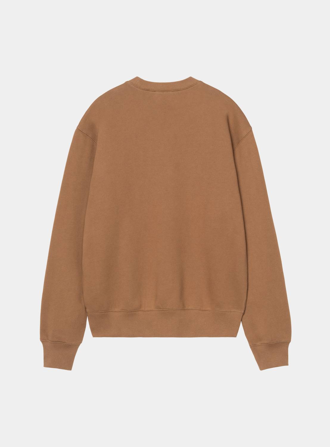 Carhartt WIP Wireless Sweatshirt in WIP H Brown / Black, back view, with ribbed crew neck, cuffs and hem.