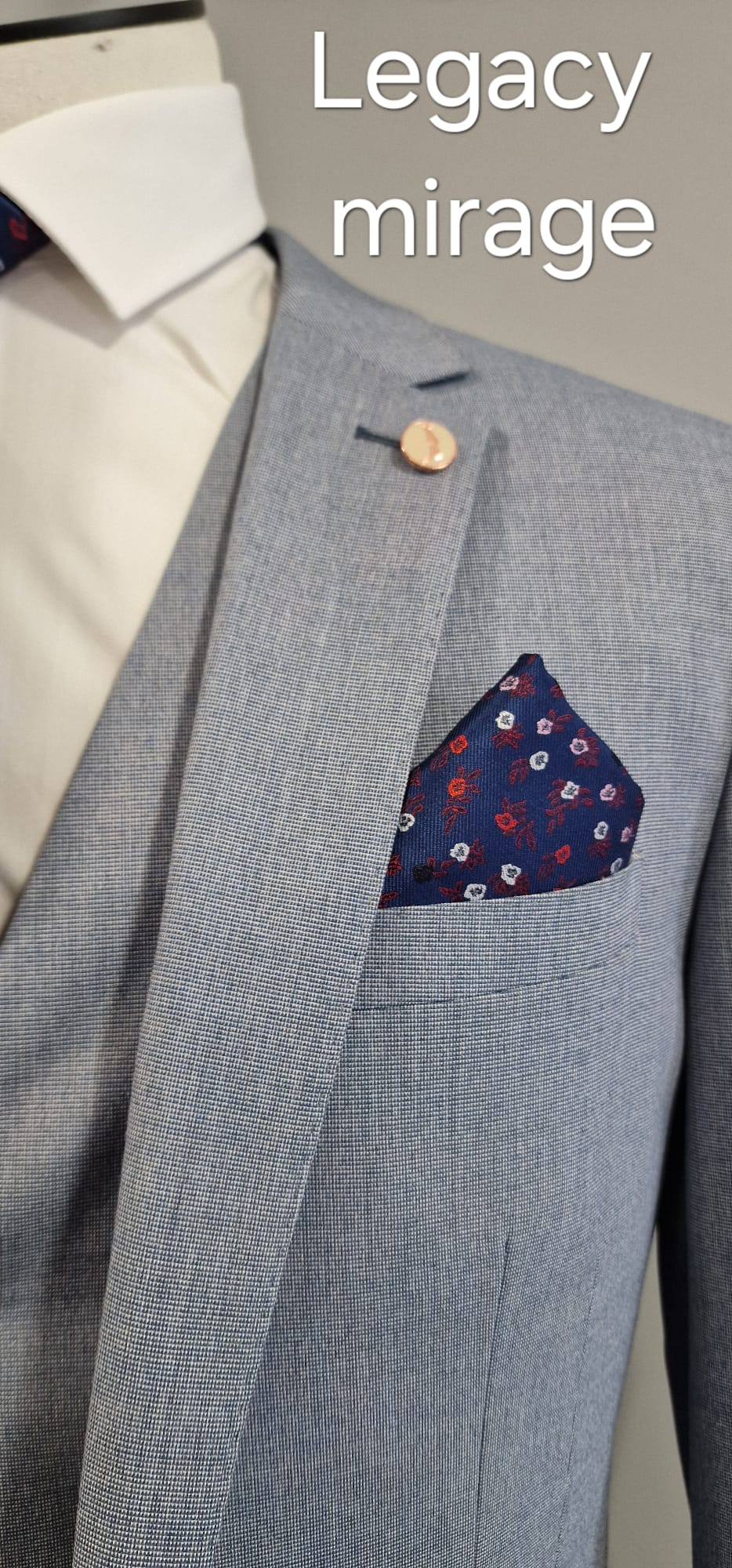 Legacy Mirage 3 Piece Suit-Lapel view