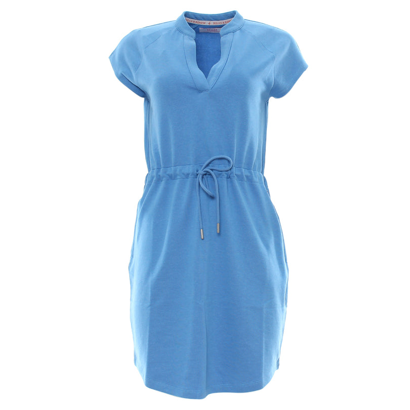 Ladies Ivy Cornflour Blue Mini Dress-Ghost Front View