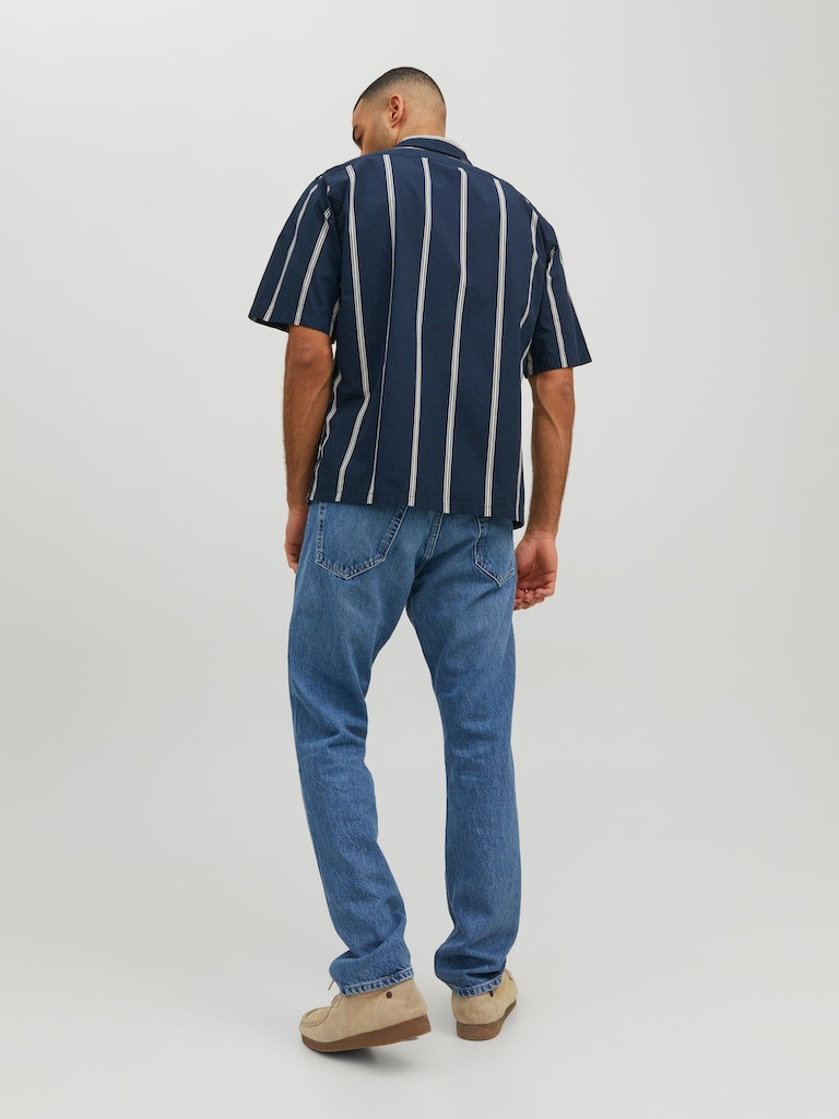 R.D.D Cain Resort Shirt Navy Blazer back view