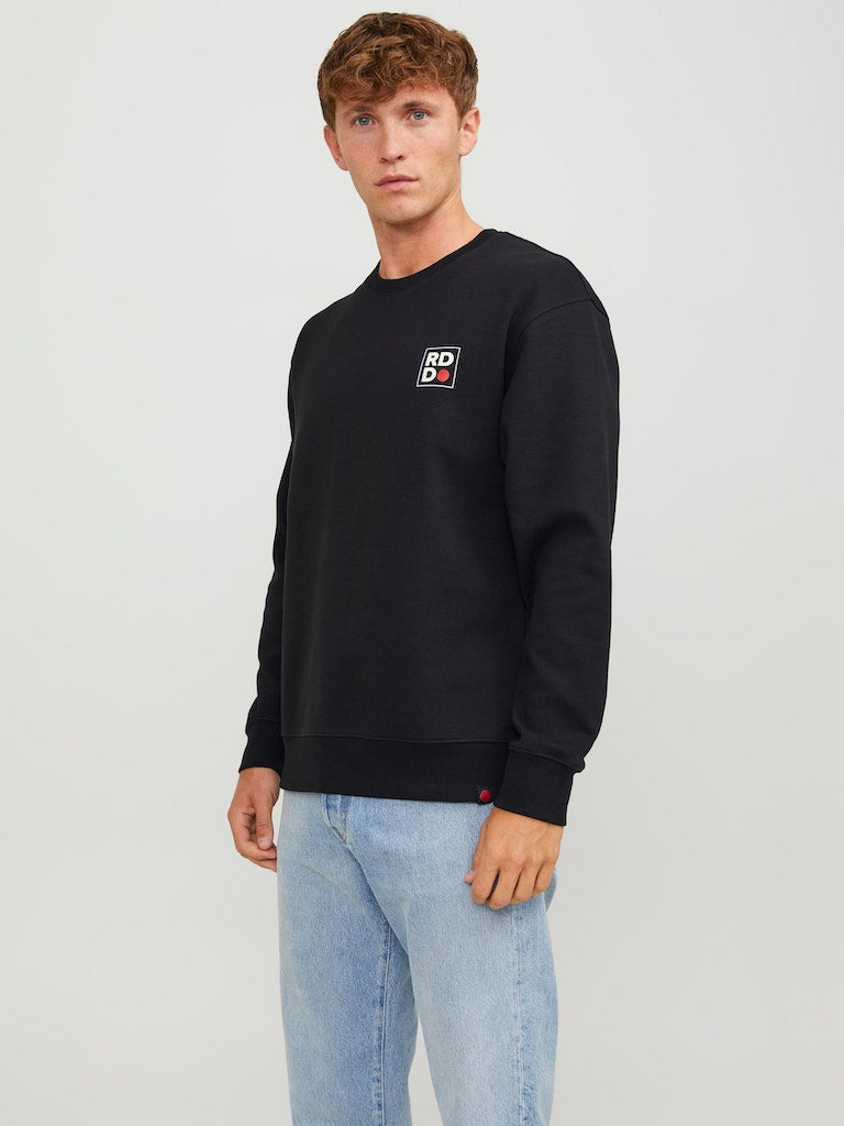 Men's Dean Sweat Crew Neck Long Sleeve - Black-Front View