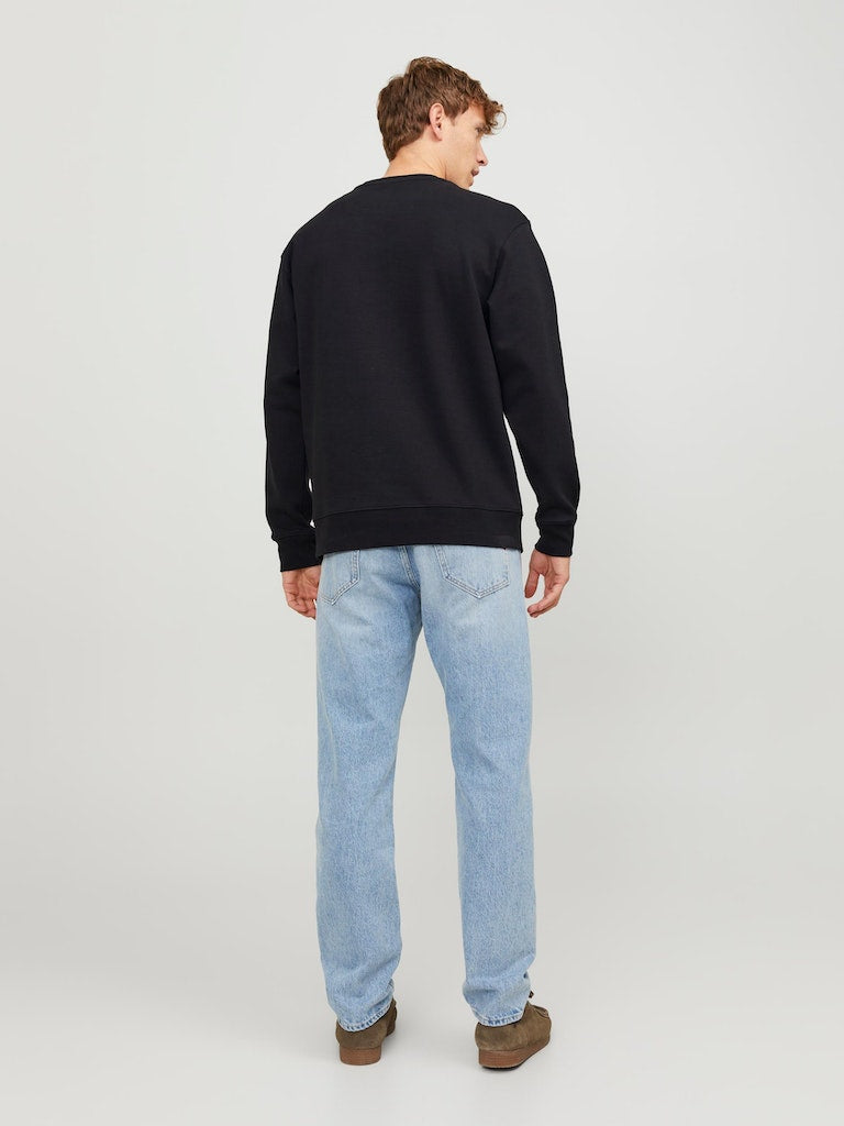 Men's Dean Sweat Crew Neck Long Sleeve - Black-Back View