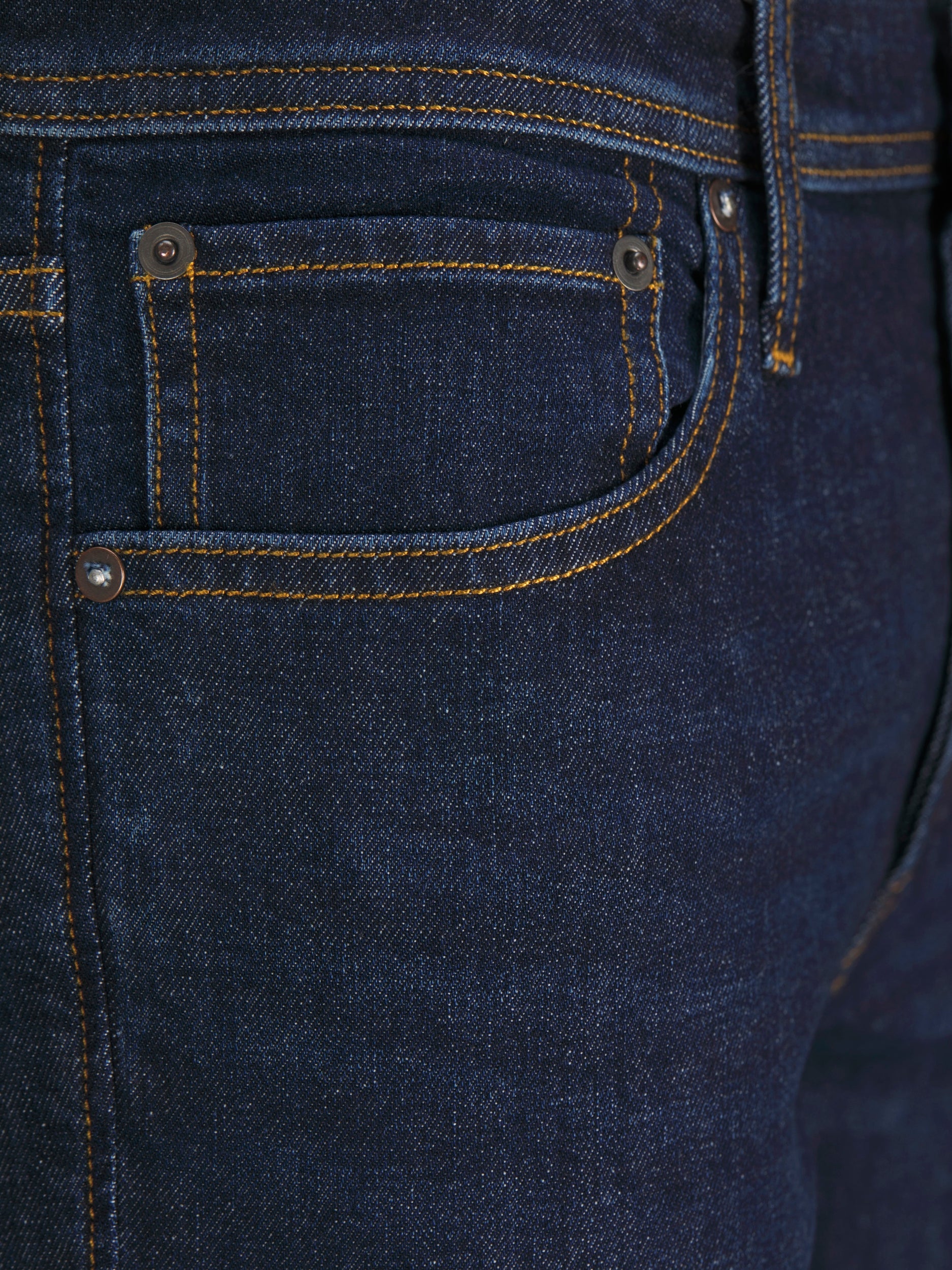 Hip pocket detail on Jake 392 dark wash jeans