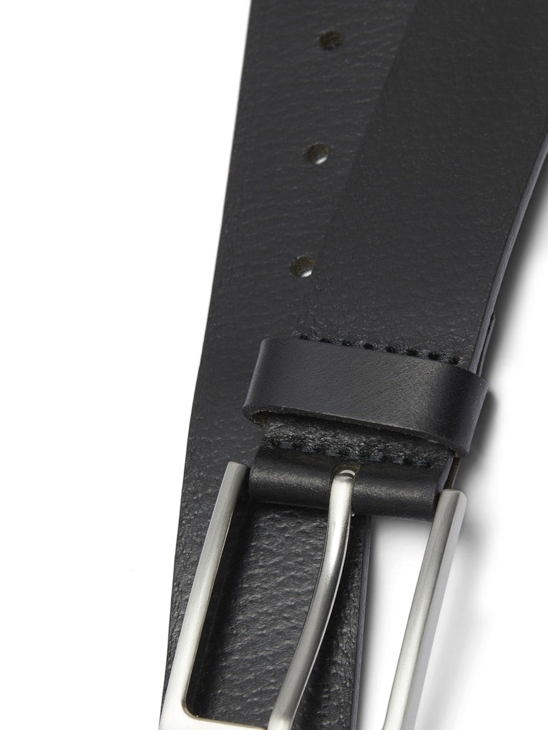 JACK & JONES Stockholm Leather Black Belt Black back view