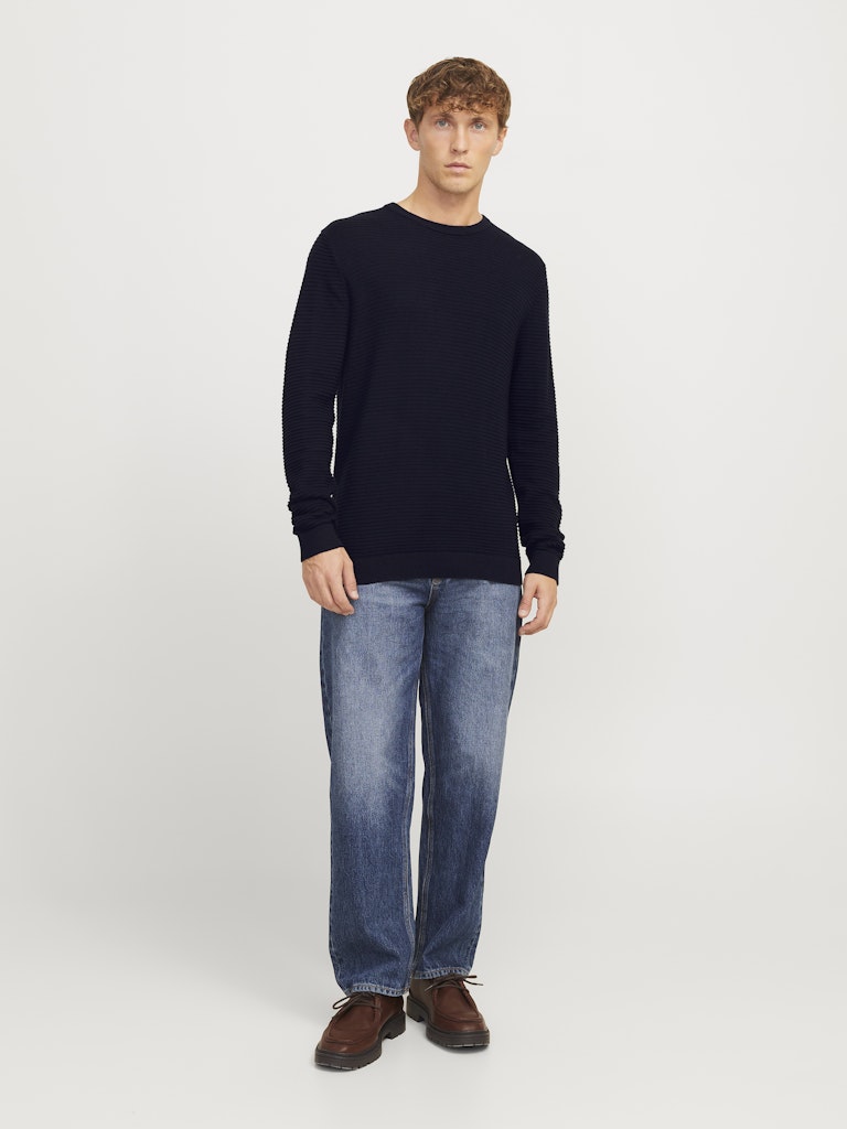 JACK&JONES Otto Crew Neck Sky Captain Jumper SKY CAPTAIN model front view