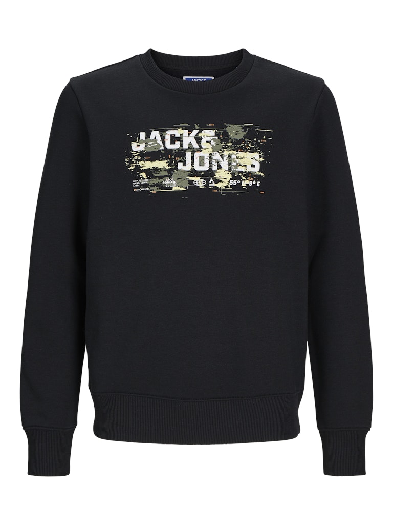 Outdoor Logo Sweat Crew Neck Junior-Black-Ghost Front View