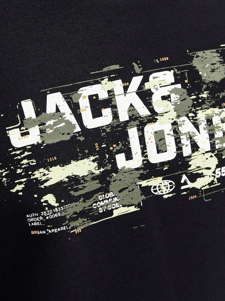 Outdoor Logo Sweat Crew Neck Junior-Black-Close Up View