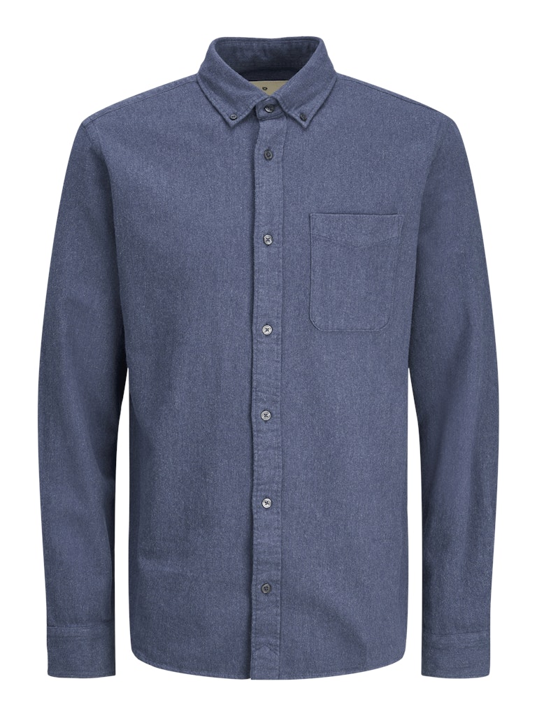 Jack Jones Youths Junior Brook Melange Comfort Shirt-Sargasso Sea Sargasso Sea front view