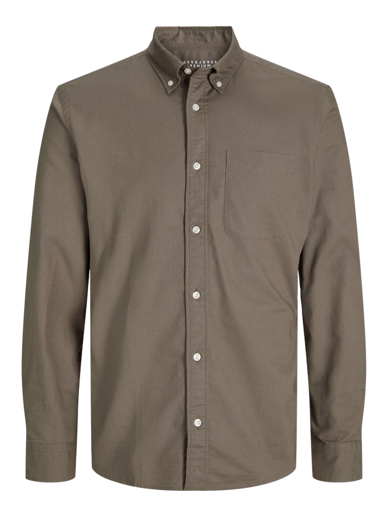 JACK JONES PREMIUM Brook Oxford Walnut Shirt Walnut front view