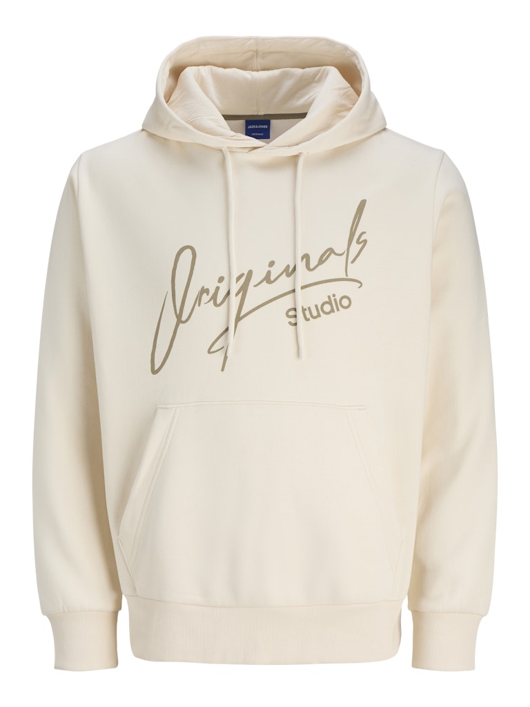 JACK JONES ORIGINALS Signature Antique White Sweat Hoodie Antique White front view