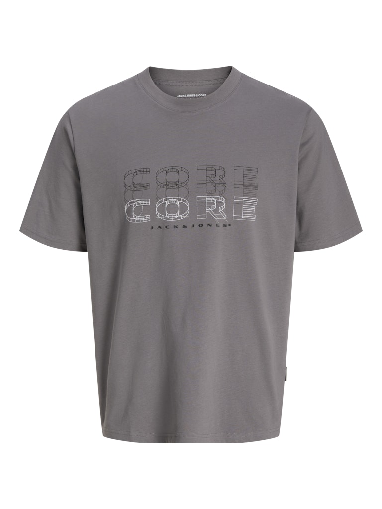 Men's Fusion Big Branding Tee Short Sleeve Crew Neck-City Skyline-Ghost Front View