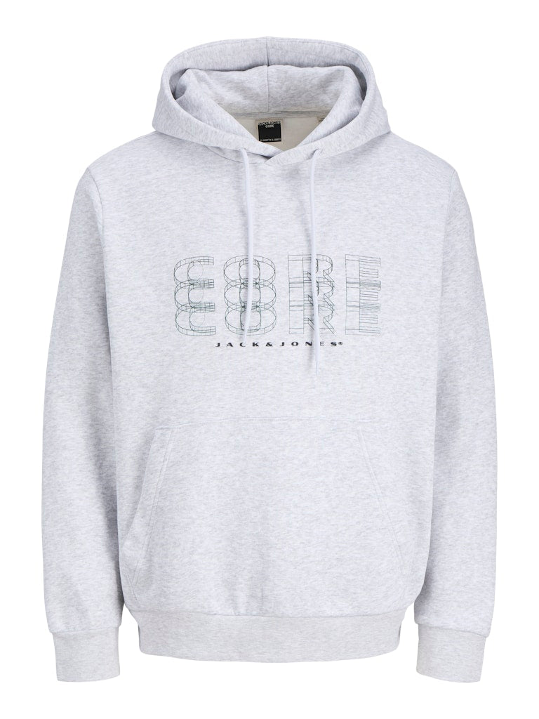 Men's Fusion Branding Sweat Hood-White Melange-Front View