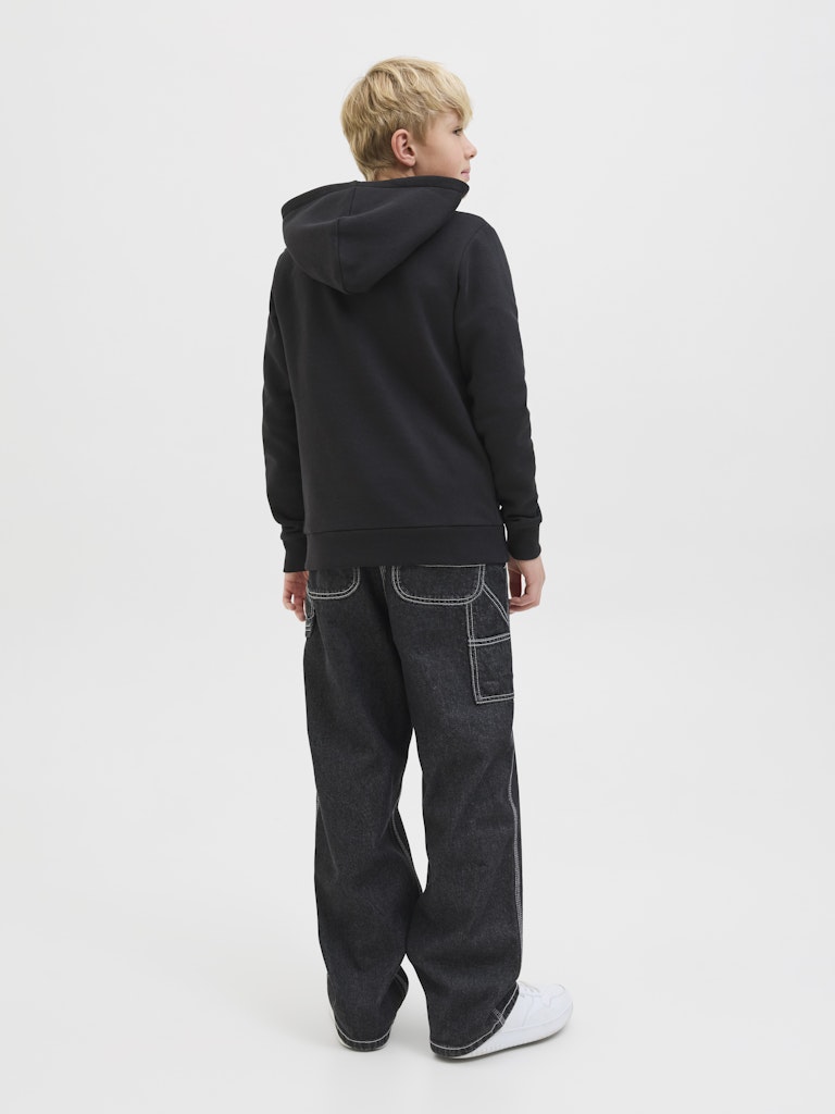 Jack Jones Youths Ari Branding Black Sweat Junior Hoodie Black detail view