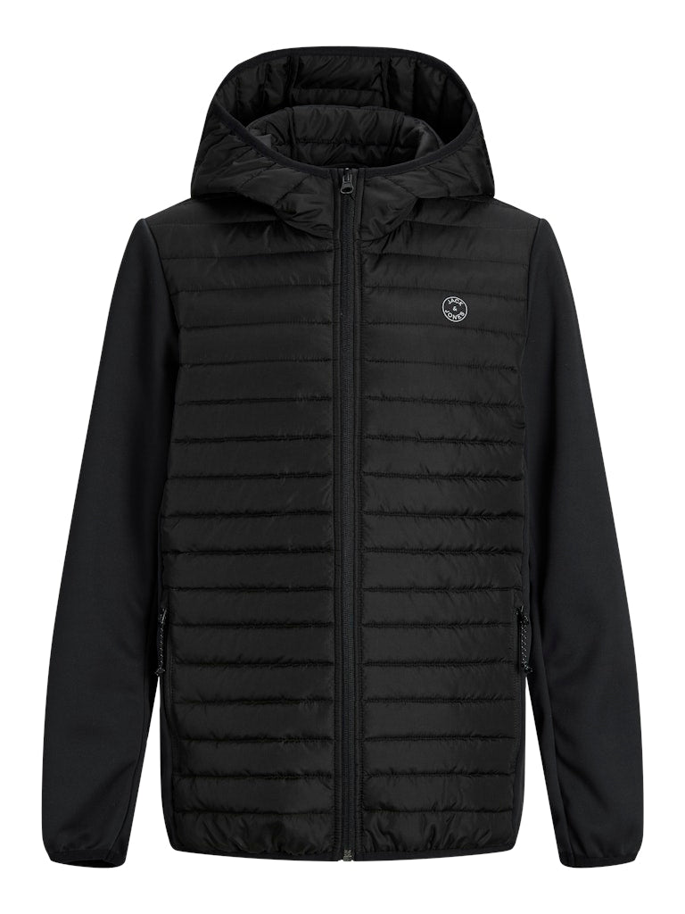 Jack Jones Youths Multi Quilted Jacket Junior-Black BLACK flat front view