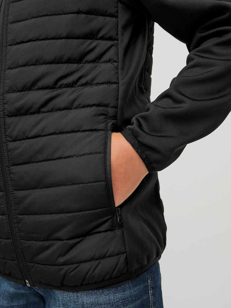 Multi Quilted Jacket Junior-Black-Pocket View