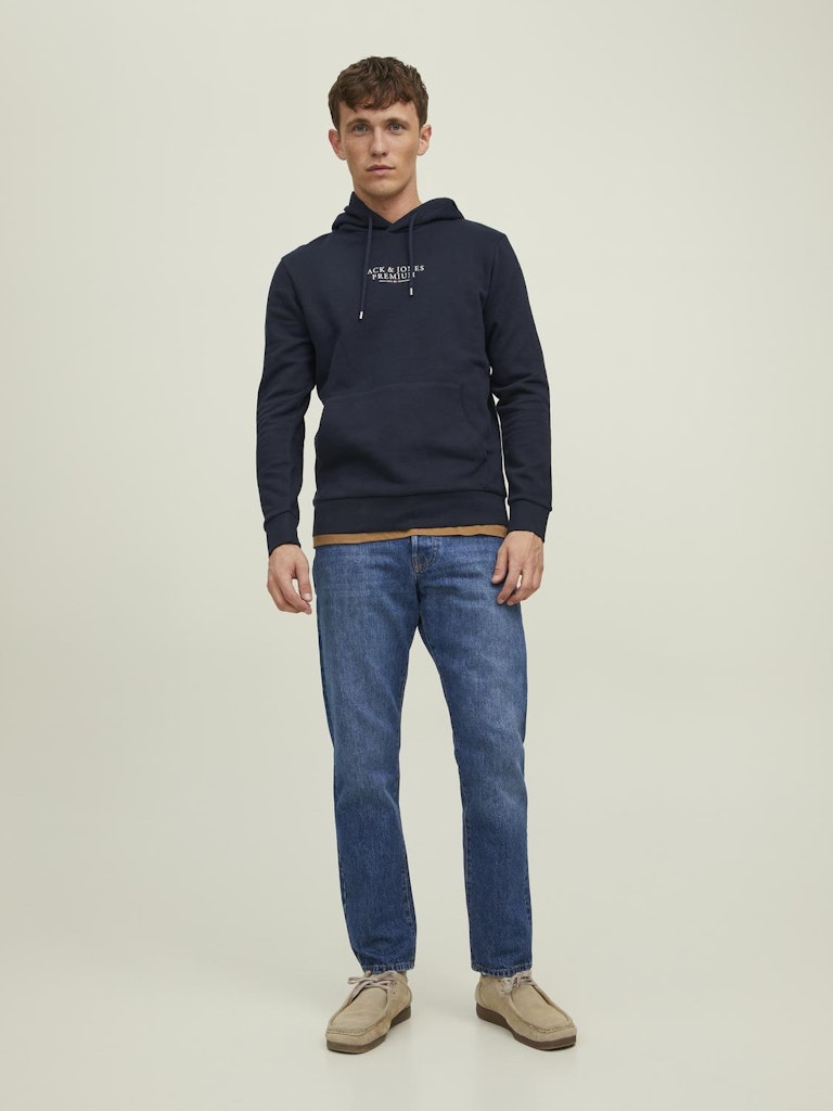 Men's Archie Sweat Hood-Navy Blazer-Model Full Front View