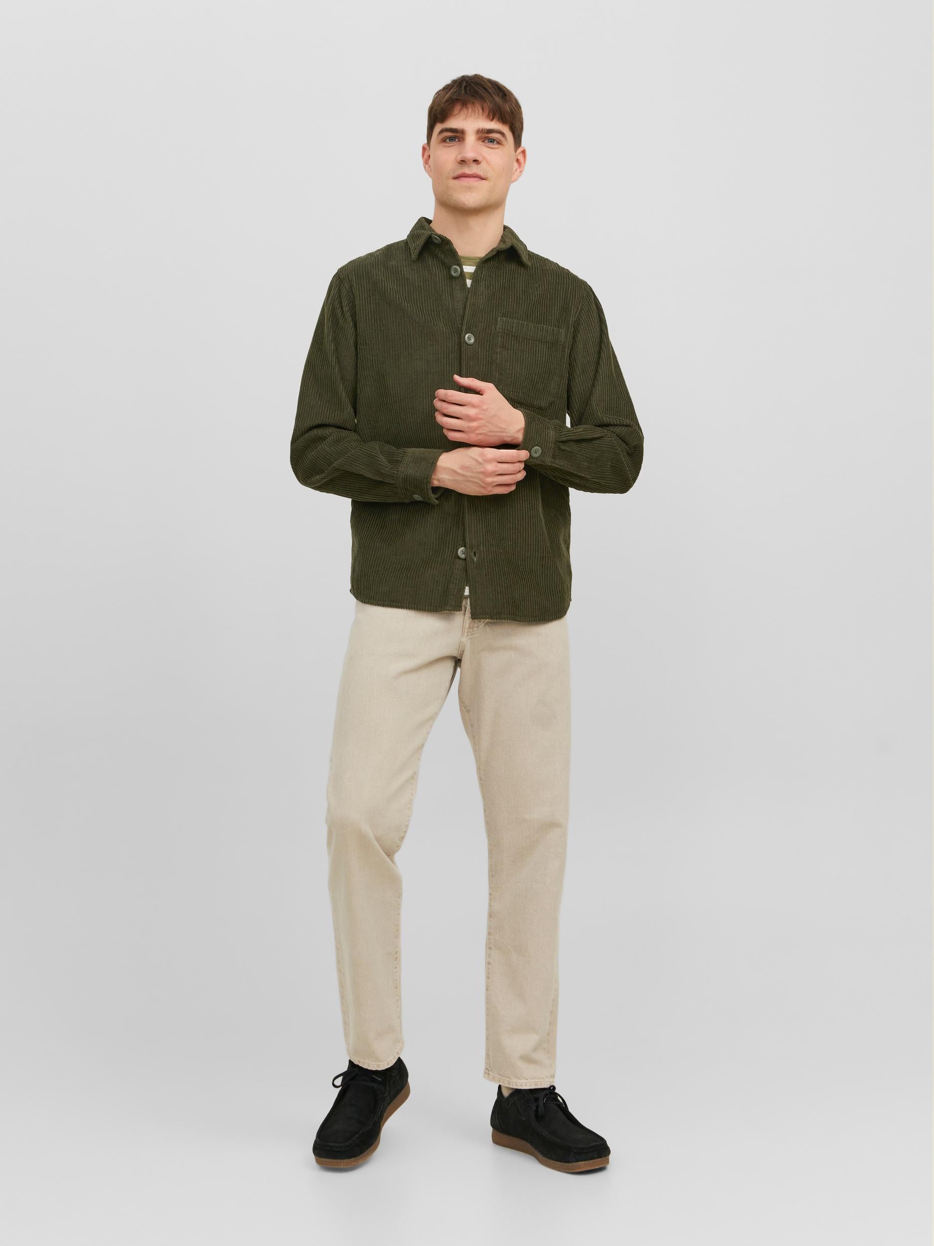 Kendrick Cord Forest Night Overshirt-Full model view