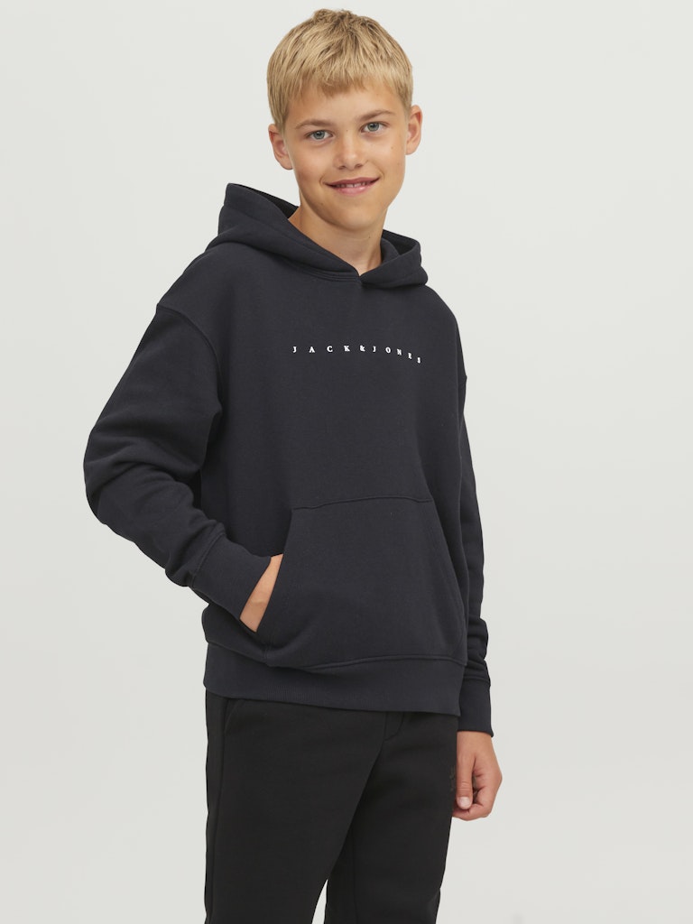 Jack Jones Youths Star Junior Hoodie-Black Black front view