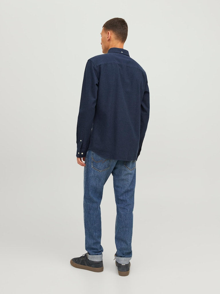 Grindle Logo Long Sleeve Perfect Navy Shirt-Back view