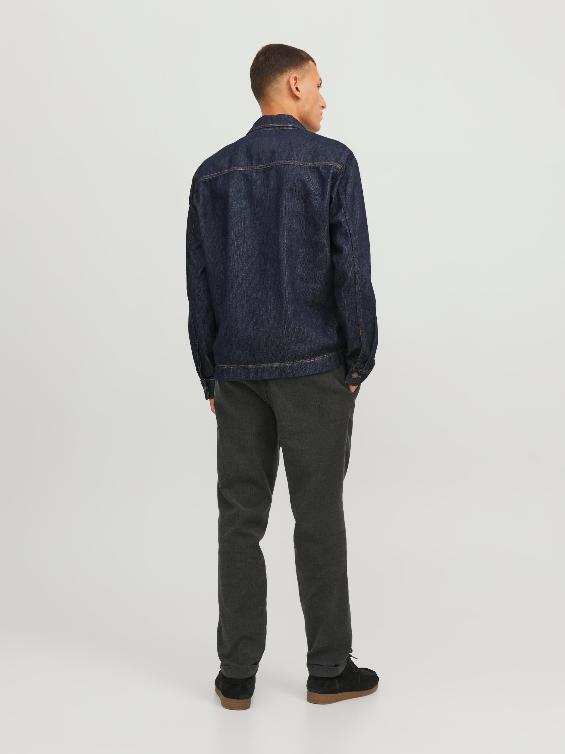 JACK & JONES Tace Harvey Winter Chino-Dark Grey Dark Grey model front view