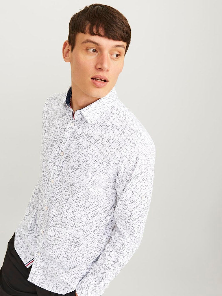 JACK & JONES Remy Detail Bright White Shirt Bright White back view