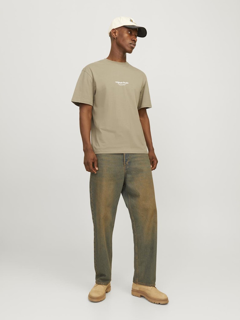 Vesterbro Silver Sage Crew Neck Tee-Full model view