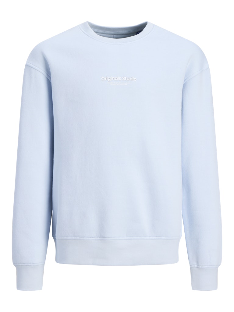 Jack Jones Youths Jorvesterbro Sweat Crew Neck Junior-Skyway Skyway flat front view