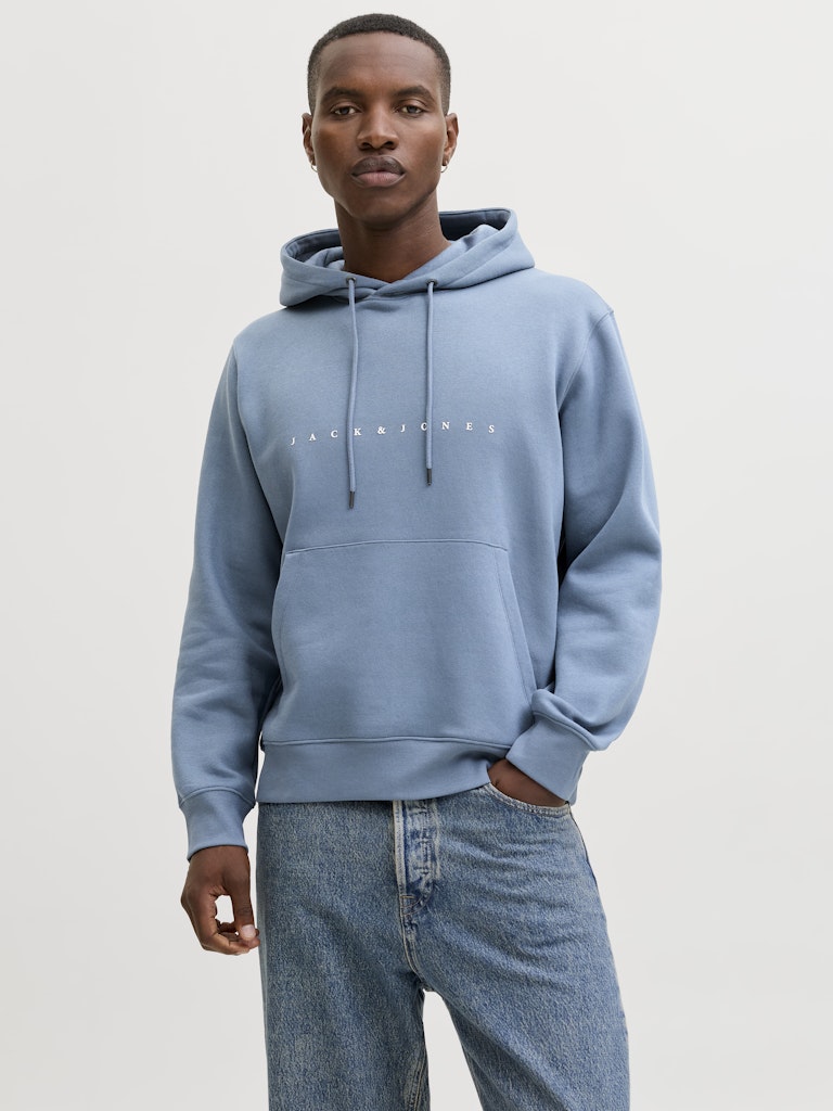 JACK & JONES Star Hoodie-Blue Mirage Blue Mirage front view