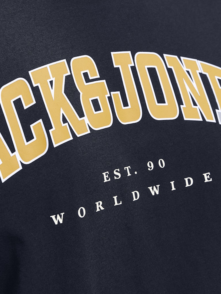 JACK & JONES Caleb Varsity Tee Short Sleeve O-Neck-Navy Blazer Navy Blazer back view