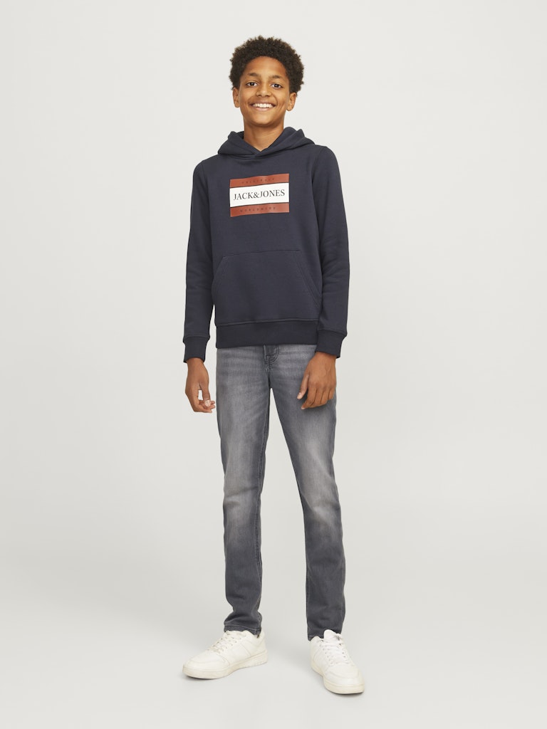 Jack Jones Youths Glenn 998 Junior Boys Grey Slim Jean Grey Denim front view