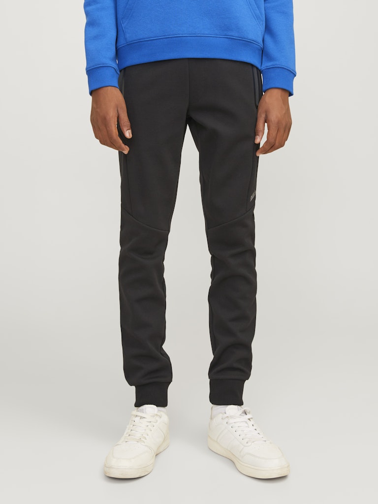 Jack Jones Youths Twill Fusion Sweat Pants Junior-Black Black model front view