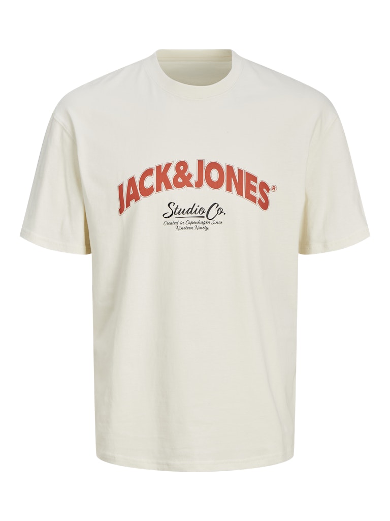 JACK JONES ORIGINALS Bronx Arch Big Crew Neck Tee-Antique White Antique White back view
