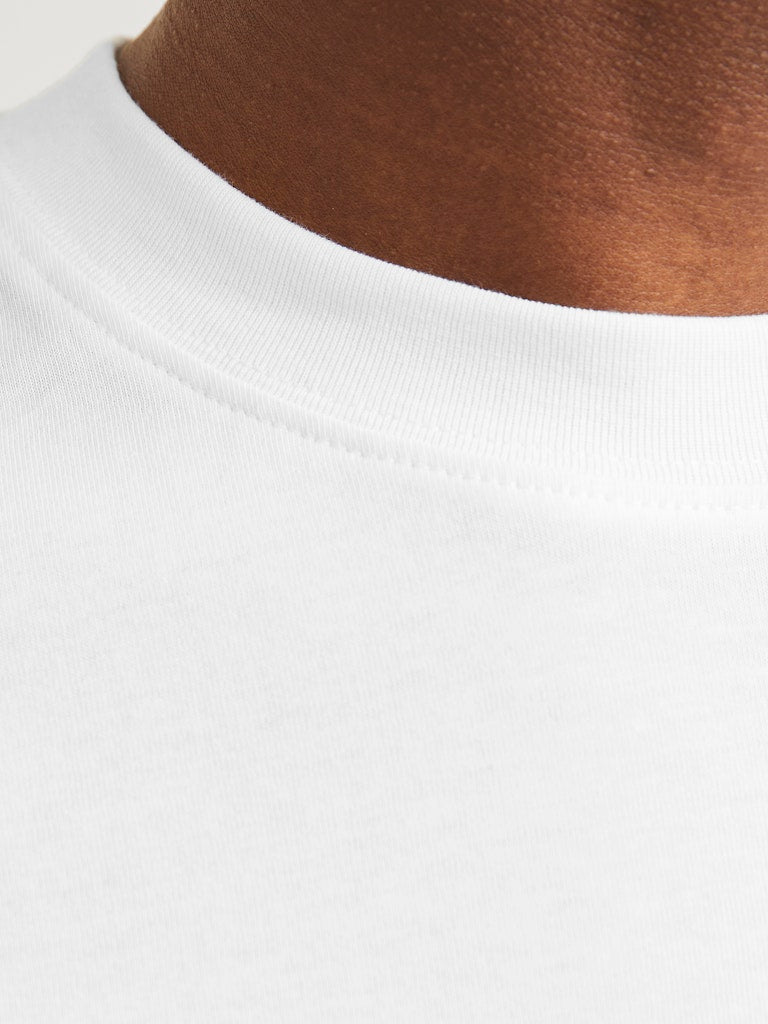 JACK JONES CORE Lima Logo Bright White Tee Bright White flat front view