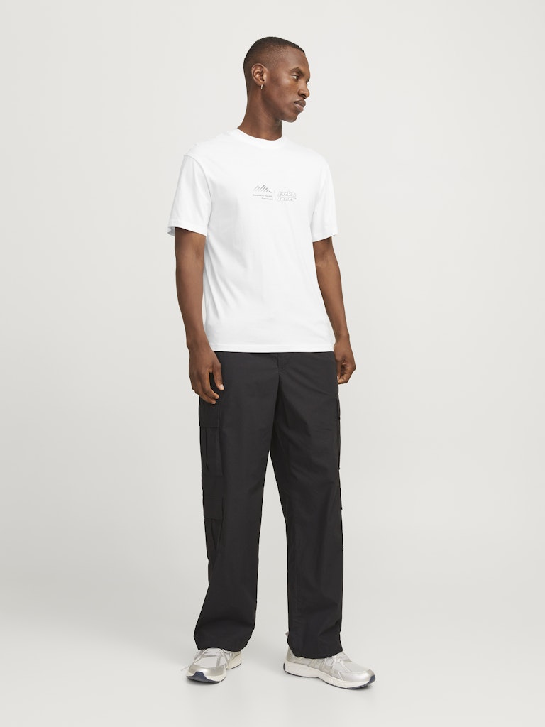 JACK JONES CORE Lima Logo Bright White Tee Bright White model front view