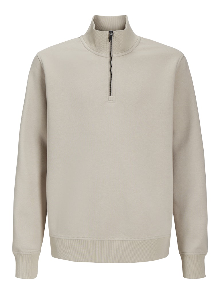 Jack Jones Youths Bradley Sweat Junior Half Zip-Moonbeam Moonbeam side view