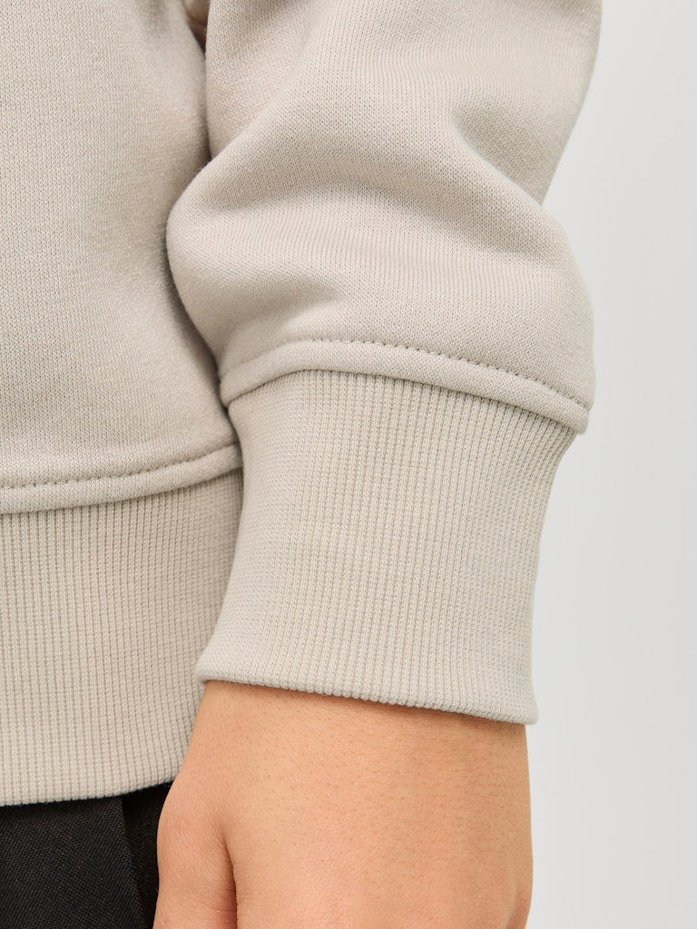 Jack Jones Youths Bradley Sweat Junior Half Zip-Moonbeam Moonbeam flat front view