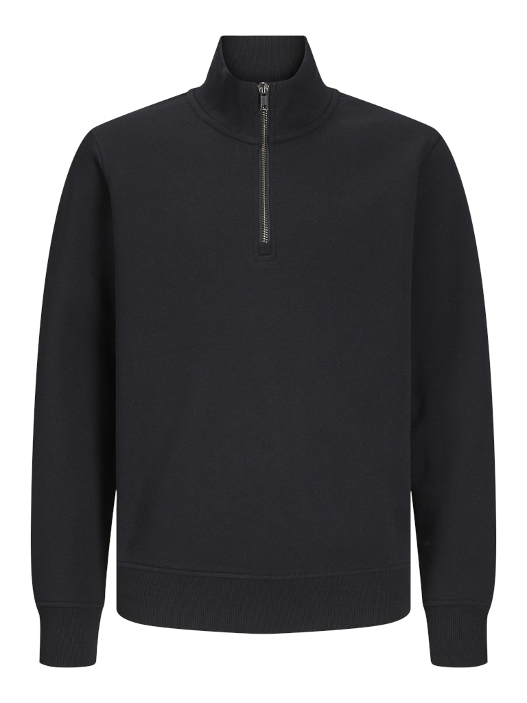 Jack Jones Youths Bradley Sweat Junior Half Zip-Black Black side view