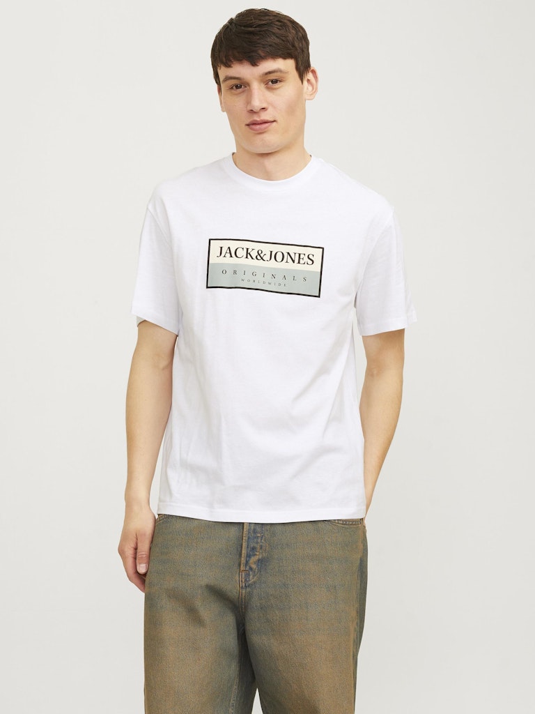 JACK JONES ORIGINALS Frederiksberg Bright White Tee Bright White front view