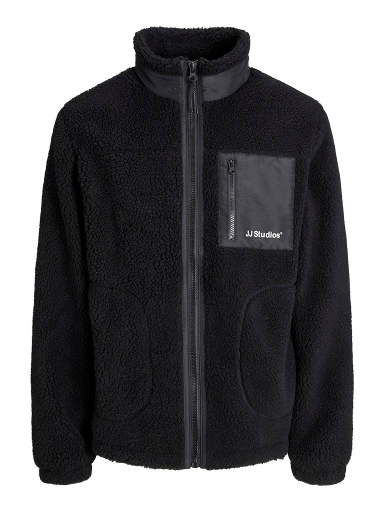 JACK & JONES Soho Teddy Jacket-Black Black flat front view